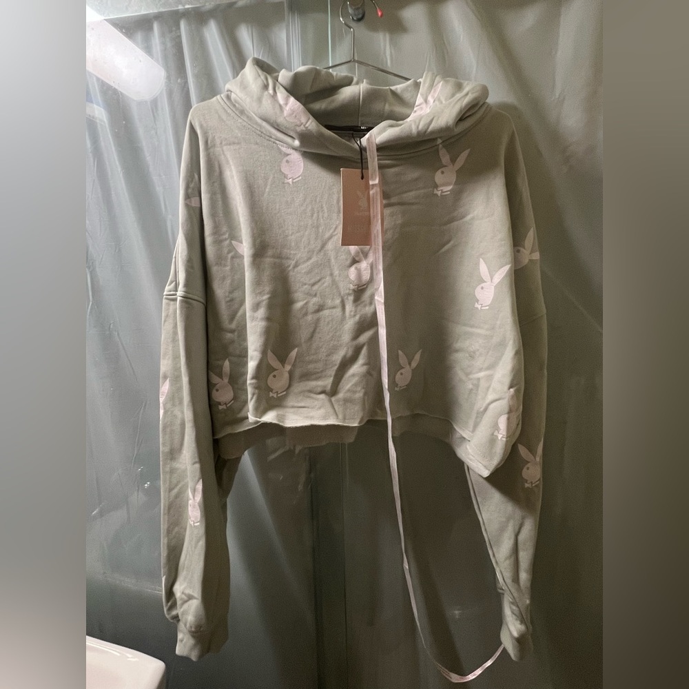 Brand new, never used, never worn, missguided, cropped, playboy hoodie